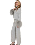 Deidre Lounge Suit with Fur Cuffs