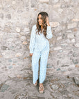 Claire Blue Geometric Jumpsuit