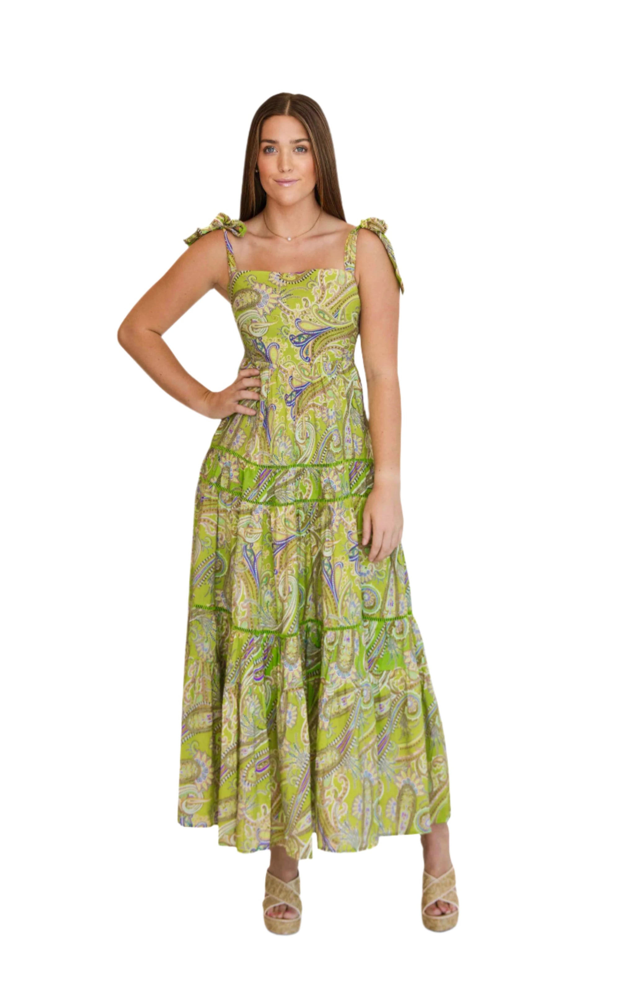 Eve Green Paisley Maxi Sundress