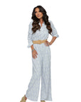 Claire Blue Geometric Jumpsuit