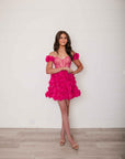 Dahlia Hot Pink Corset mini dress