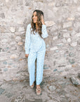 Claire Blue Geometric Jumpsuit