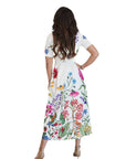 Destiny White Floral Midi Dress