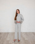 Deandra loungewear with fur trimmed sleeve