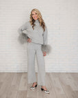 Deidre Lounge Suit with Fur Cuffs