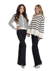 Desiree Black and White Turtleneck Oversized Sweater