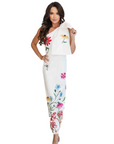 Delilah White One Shoulder Floral Maxi Gown