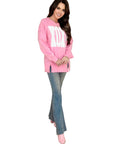 Pink Sequin XOXO Oversized Sweatshirt