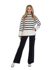 Desiree Black and White Turtleneck Oversized Sweater