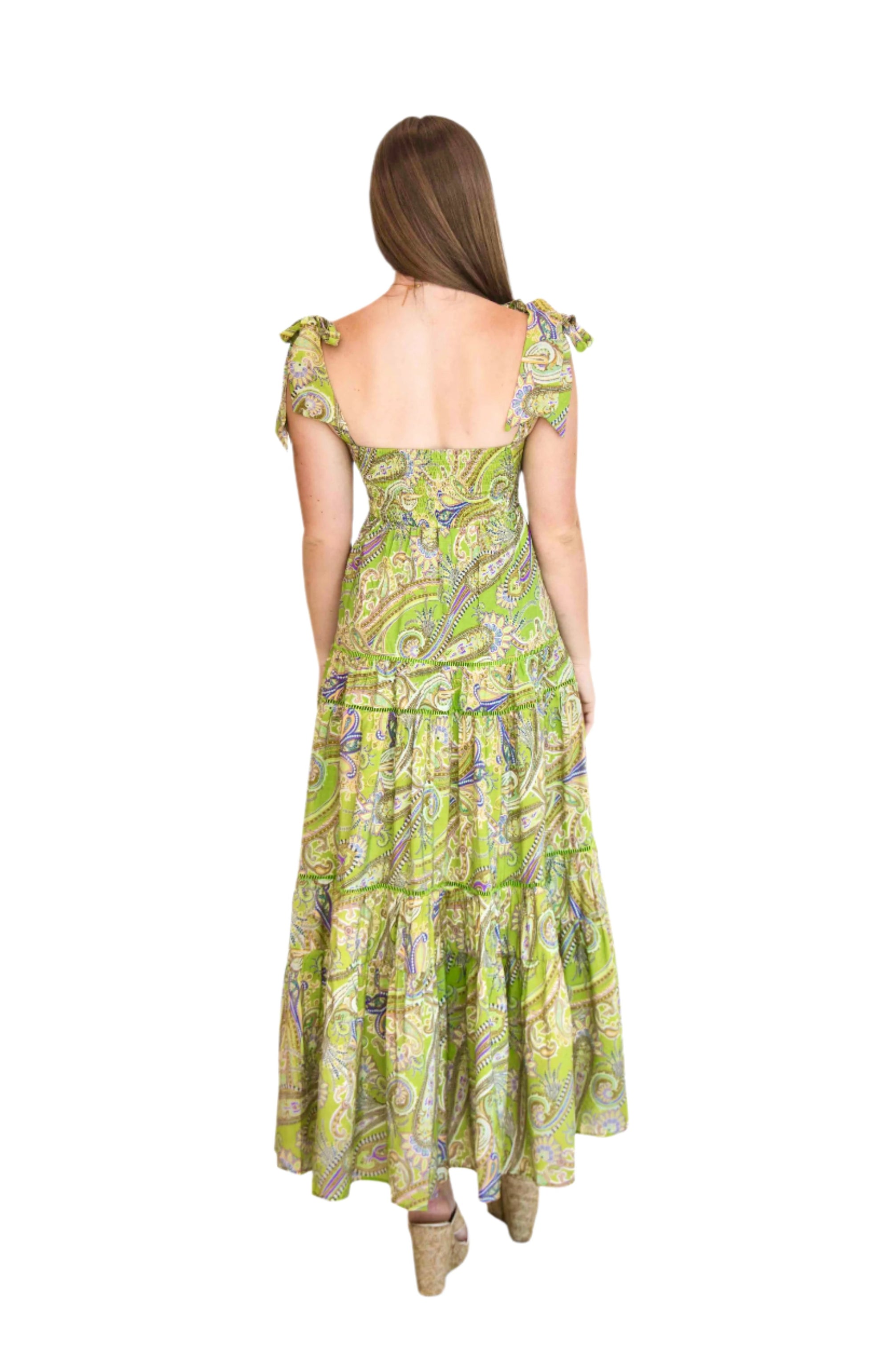 Eve Green Paisley Maxi Sundress