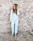 Claire Blue Geometric Jumpsuit