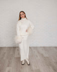 Deidre Lounge Suit with Fur Cuffs
