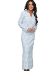 Cathleen Blue Geometric Maxi Shirt Dress