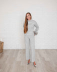 Deandra loungewear with fur trimmed sleeve