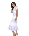Carolina Blue and White Striped Midi Dress