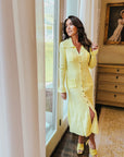 Dani Long Sleeve Yellow Midi Sweater Dress