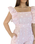 Cara pink ruffled jumper