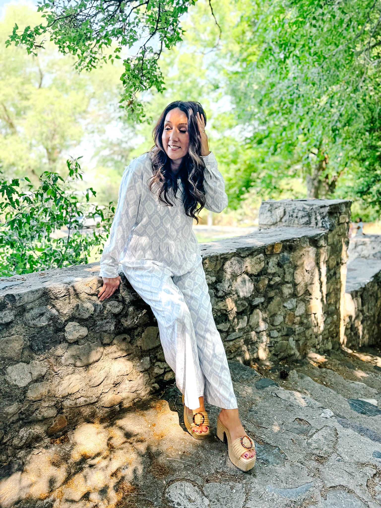Claire Blue Geometric Jumpsuit