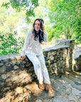 Claire Blue Geometric Jumpsuit