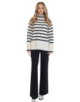 Desiree Black and White Turtleneck Oversized Sweater