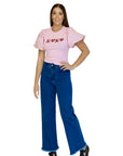 Hugs & Kisses Puff Short sleeve Pink Top