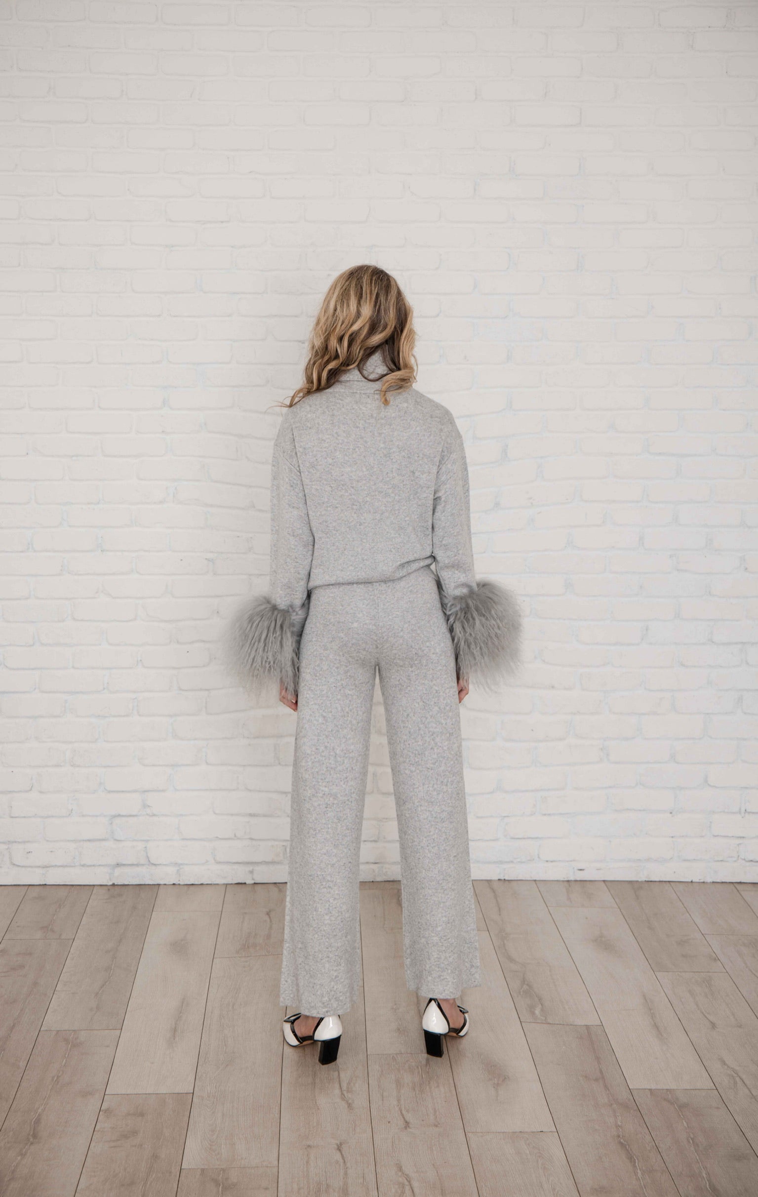 Deidre Lounge Suit with Fur Cuffs