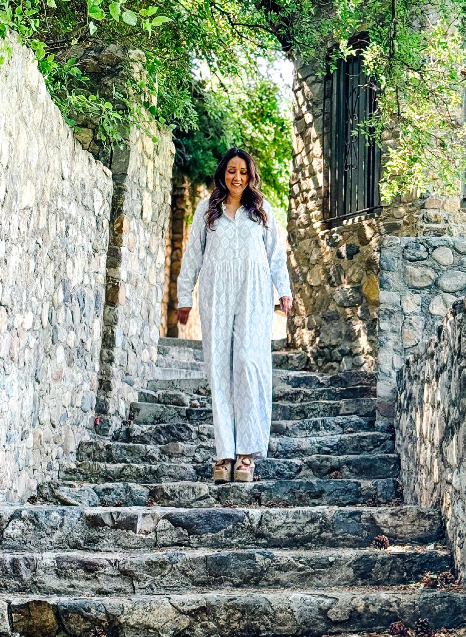Claire Blue Geometric Jumpsuit