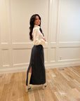Dane Black with white stripe long skirt