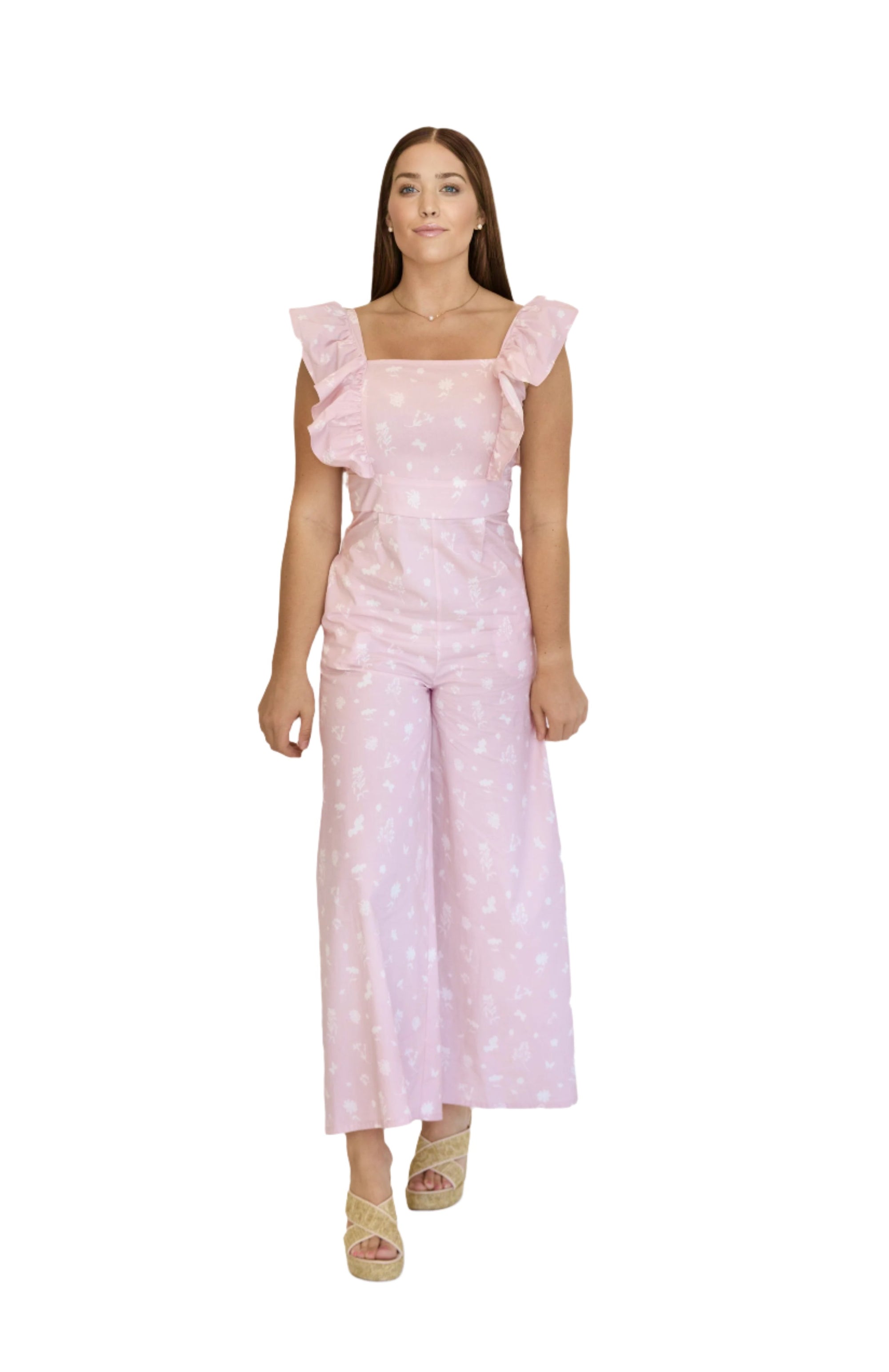 Cara pink ruffled jumper