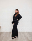 Deandra loungewear with fur trimmed sleeve