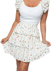 Cameron Short White Layered Dress