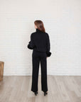 Deandra loungewear with fur trimmed sleeve