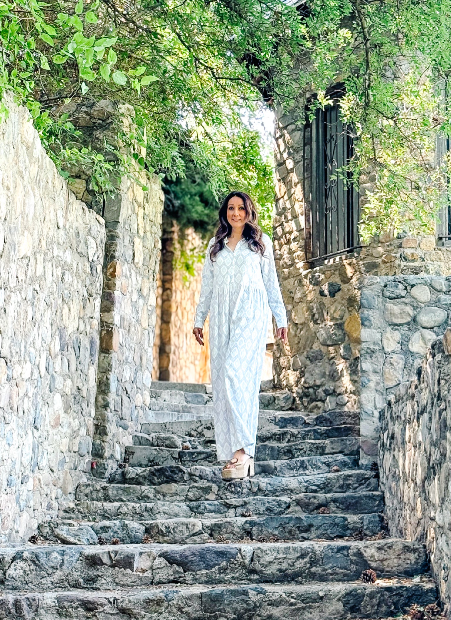 Claire Blue Geometric Jumpsuit