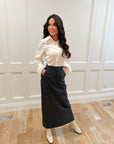 Dane Black with white stripe long skirt