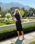 Delaney Black Tweed Midi Dress