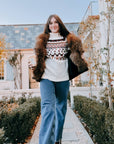 Denali Fur Trimmed Leather Bomber Jacket