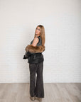 Denali Fur Trimmed Leather Bomber Jacket