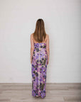 Danielle Strapless Lavender Floral Sequin Gown