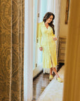 Dani Long Sleeve Yellow Midi Sweater Dress