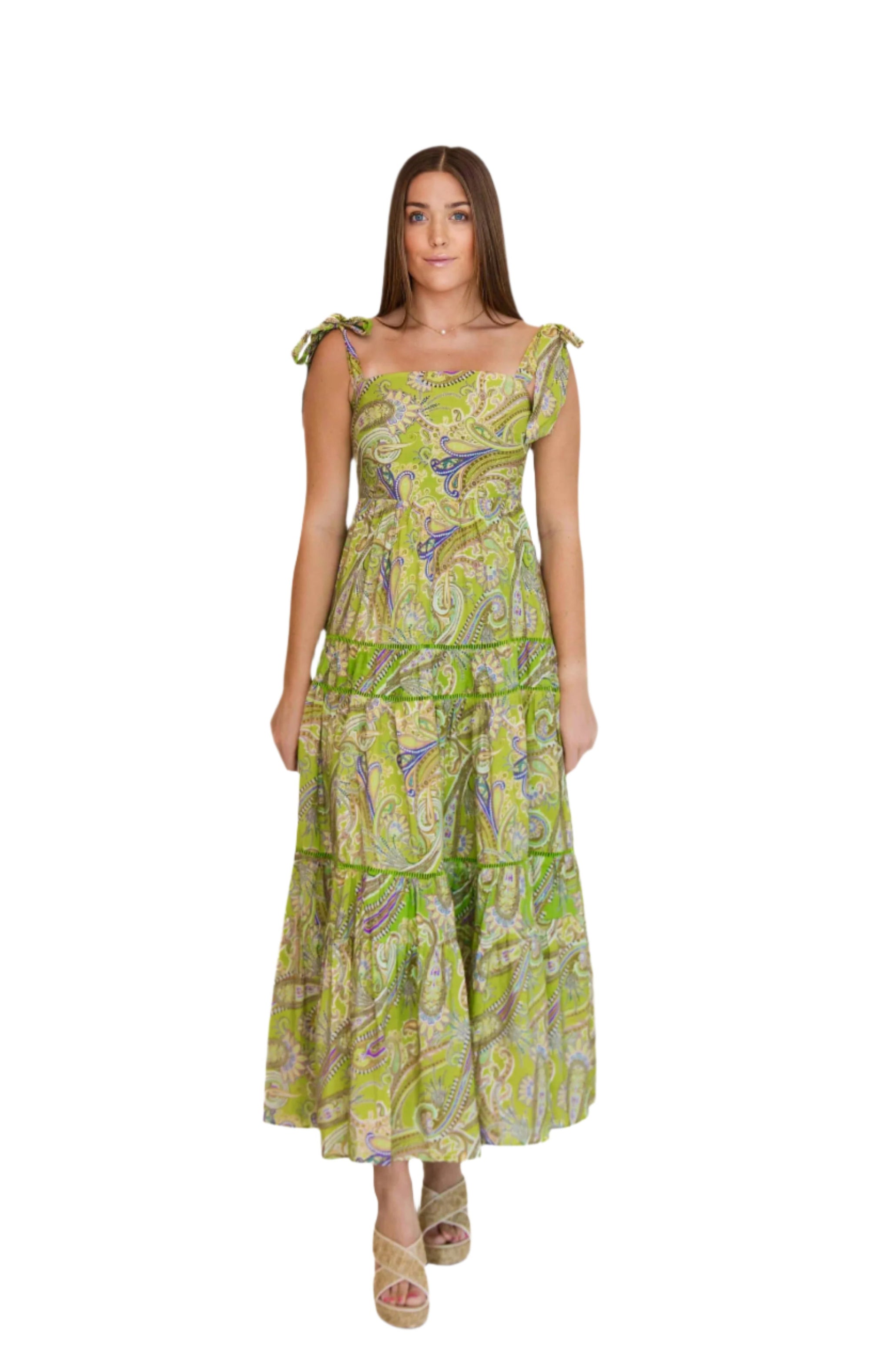Eve Green Paisley Maxi Sundress