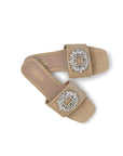 Eden Grass Sandal with Rhinestone buckle
