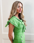 Dorrit Kelly Green Tweed Midi Dress