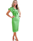 Dorrit Kelly Green Tweed Midi Dress