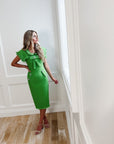 Dorrit Kelly Green Tweed Midi Dress