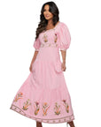 Carina Pink Maxi Dress