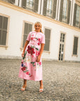 Destiny Pink Floral Midi Dress
