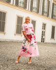 Destiny Pink Floral Midi Dress