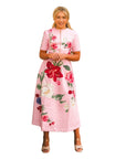 Destiny Pink Floral Midi Dress