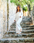 Claire Blue Geometric Jumpsuit