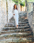 Claire Blue Geometric Jumpsuit